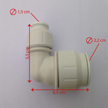 Equerre inégale 22 mm*15 mm