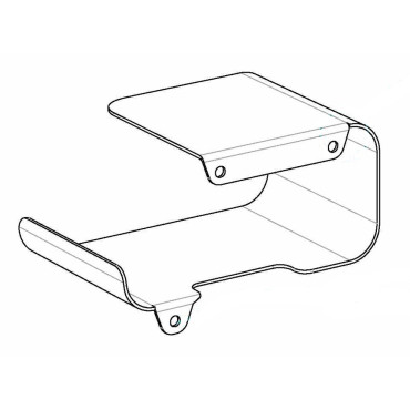 Chevet suspendu gauche métal gris