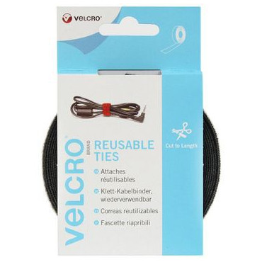 Bande de velcro noir largeur 10mm