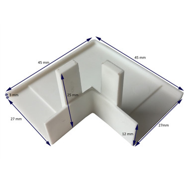 Cache angle blanc intérieur de fenêtre