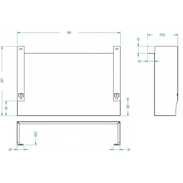 Cache tuyau meuble sous vasque 590x173,5x397