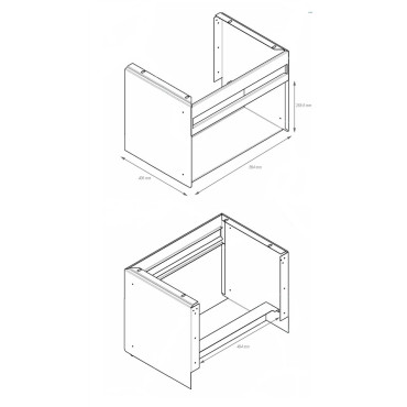 Corps de meuble sous vasque 594x406x440