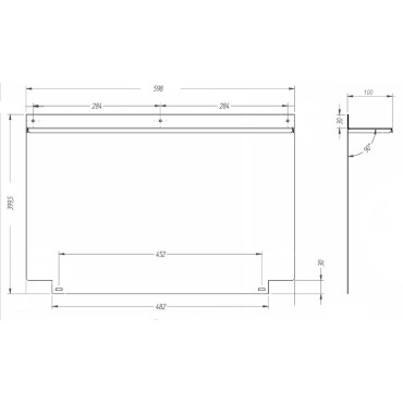 Crédence meuble sous vasque 598x100x399,5