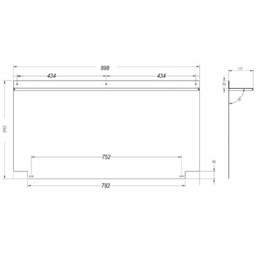 Crédence meuble sous vasque 898x100x399,5