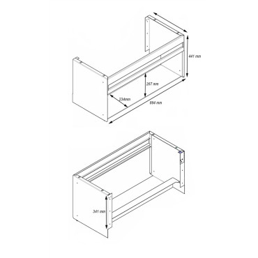 Corps de meuble sous vasque 894x406x440