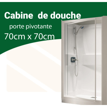 Cabine douche carré 70x70 1 porte pivotante
