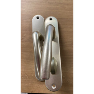Poignée de porte anodisé avec condamnation champagne