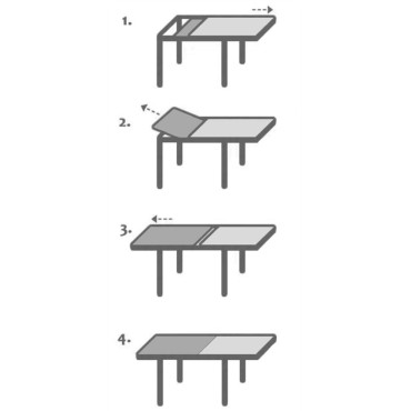 Table à rallonge cashmere brillant 800x800mm