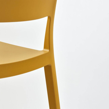 Chaise GUM Jaune ocre- Structure moulée en polypropylène