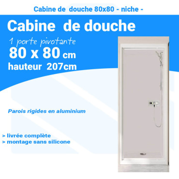 Cabine de douche 80x80 BLANCHE
