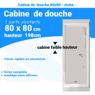 Cabine de douche 80x80 BLANCHE