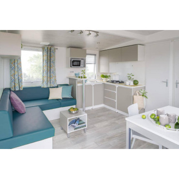HOUSSE SIMILI CUIR Bleu paon