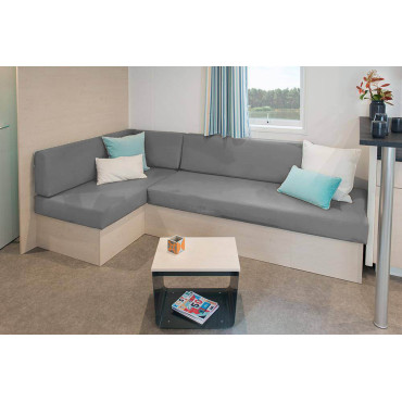 HOUSSE SIMILI CUIR Gris clair