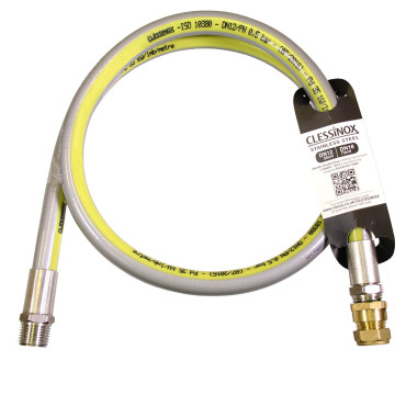Flexible gaz inox Clessinox 1,2 m - 1/2" x 15 mm