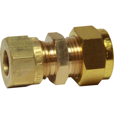 Manchon droit à compression laiton 3/8" x 15 mm