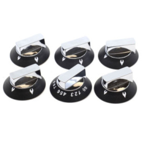 Jeu de 6 boutons deux pièces Thetford chrome et noir SSPA0907.CR