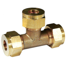 Té égal à compression pour tube gaz - 1/4" à 1/2"
