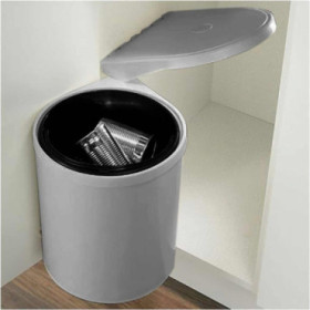 Poubelle coulissante 10 litres pour meuble de cuisine - grise