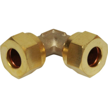 Coude égal à compression laiton 10 x 10 mm