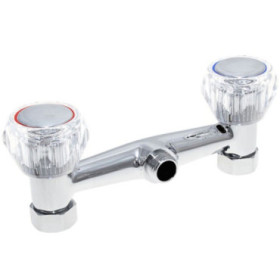 Mélangeur de douche chromé entraxe 150 mm à têtes acryliques