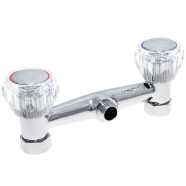 Mélangeur de douche chromé entraxe 150 mm à têtes acryliques