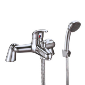 Mitigeur bain-douche chromé avec kit de douche