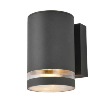 Applique extérieure Lens GU10 anthracite en fonte d'aluminium - 1 ou 2 spots