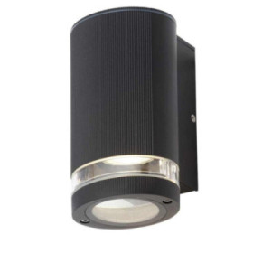 Applique extérieure Helix GU10 noire nervurée