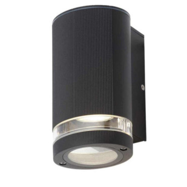 Applique extérieure Helix GU10 noire nervurée