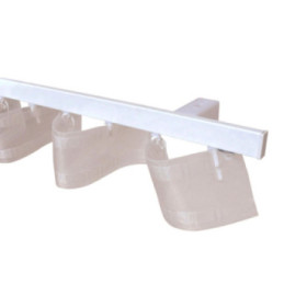 Rail à rideaux blanc avec glisseurs - 100 ou 150 cm