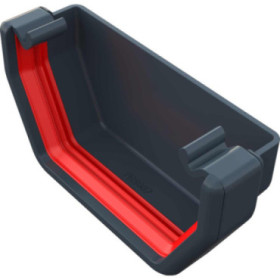 Raccord de gouttière carrée Freeflow 114 mm anthracite - 3 pièces