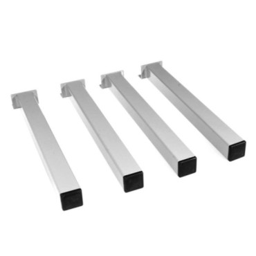 Jeu de 4 pieds de lit métal gris - hauteur 320 mm