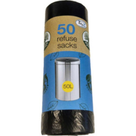 Sacs poubelle en polyéthylène noir - lot de 50