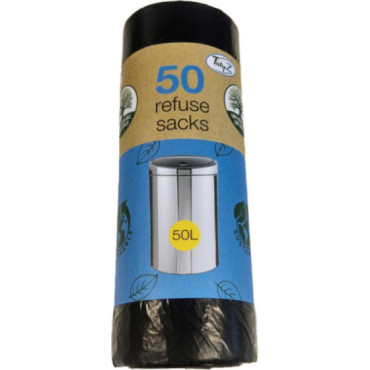 Sacs poubelle en polyéthylène noir - lot de 50