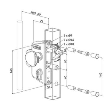 Serrure de portillon LOGINOX